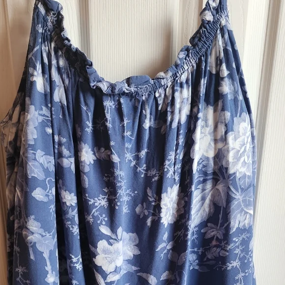 H&M Blue Floral Ruffle Mini Sun Dress - Picture 2 of 10